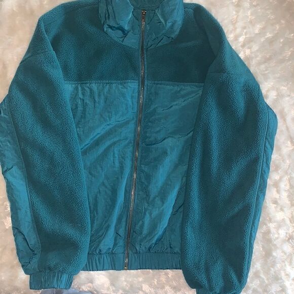 Wild Fable Womens Size M Teal Fleece Nylon Jacket Size Medium - Picture 1 of 9